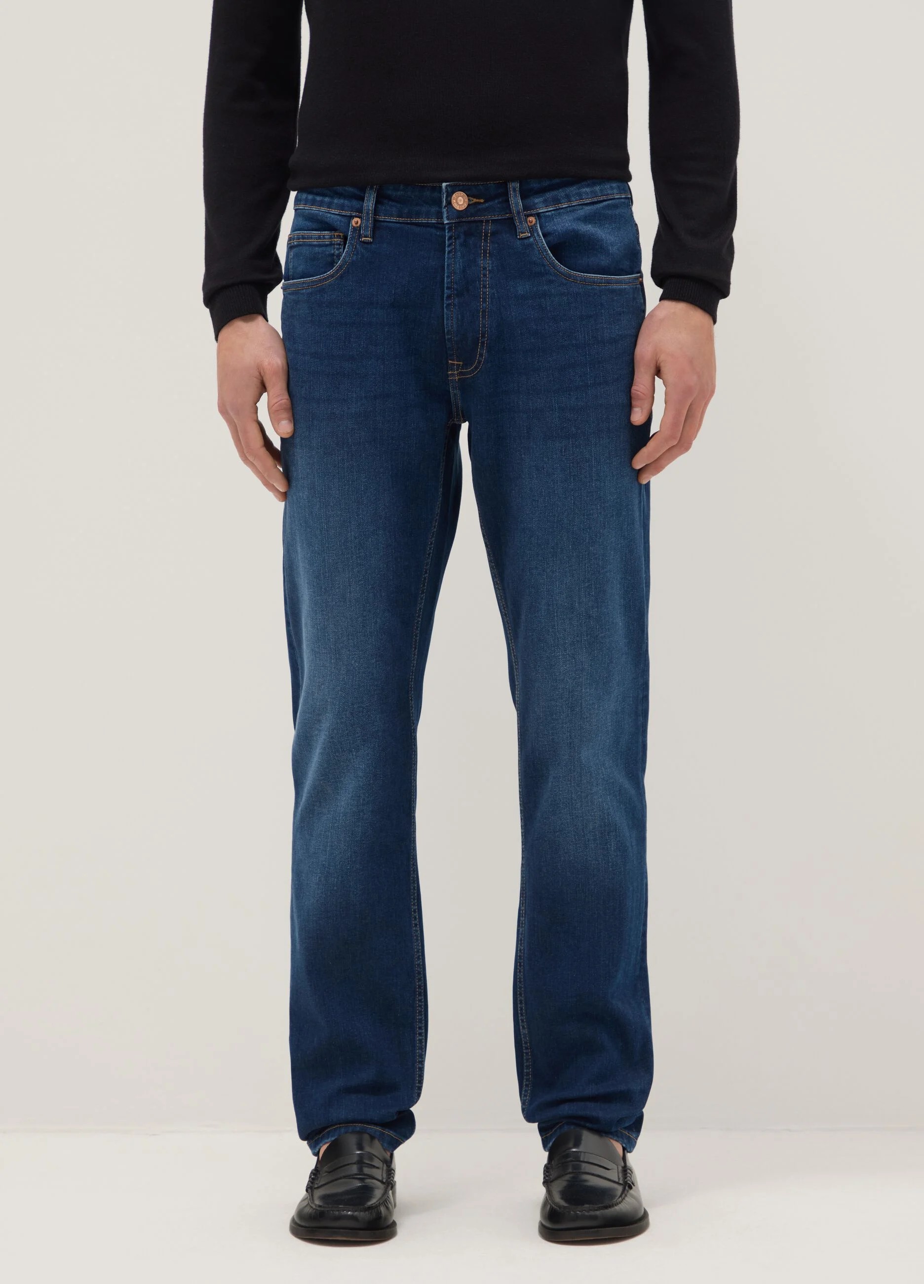 Jeans in cotone denim blu slim fit