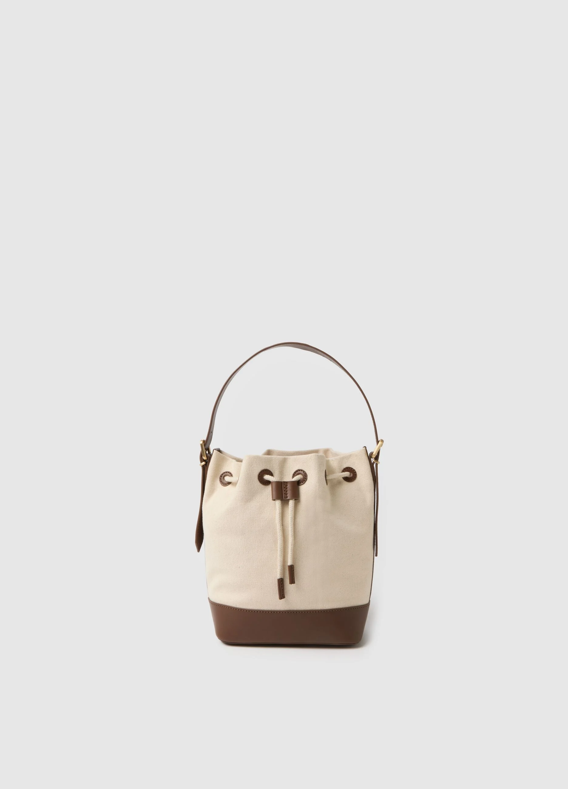 Borsa a spalla in puro cotone multicolor con chiusura a strozzo