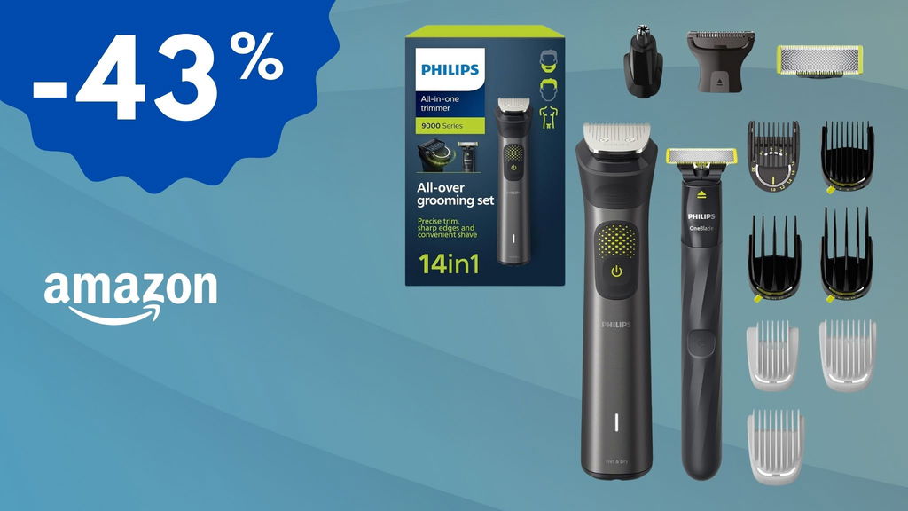 Tagliacapelli Philips con 14 accessori offerta