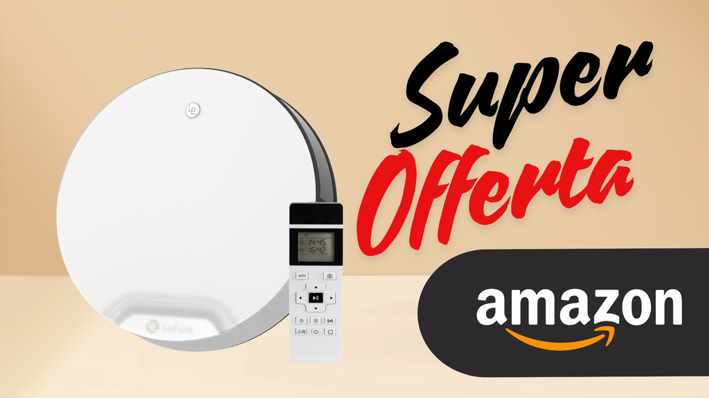 Robot aspirapolvere Lefant in super offerta con logo amazon