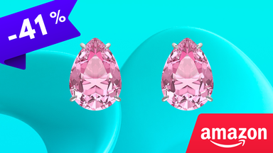 Orecchini swaroski rosa con label sconto