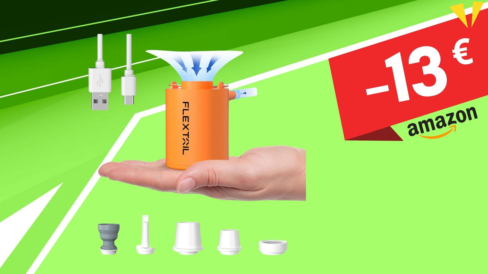 Mini pompa elettrica ricaricabile in offerta top: la paghi meno di 13€!