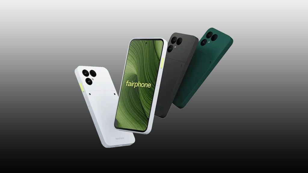 Fairphone 6: smartphone modulare sfondo grigio