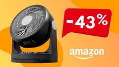 Ventilatore portatile a sconto su sfondo colorato