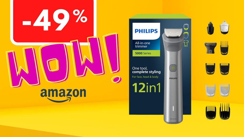 Philips Series 5000 All-in-one in offerta: un solo strumento per barba, capelli