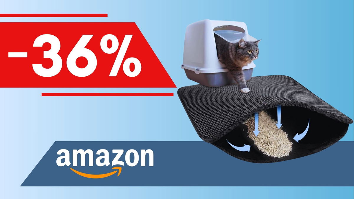 Il tappetino per la lettiera del gatto che trattiene lo sporco è in super sconto