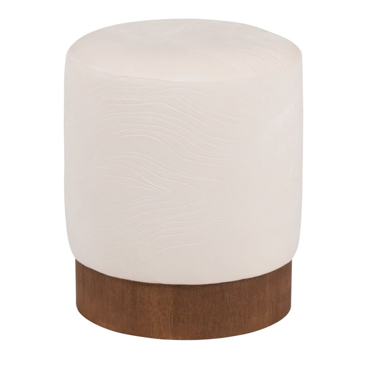 MARYSE - Pouf rotondo bianco sporco