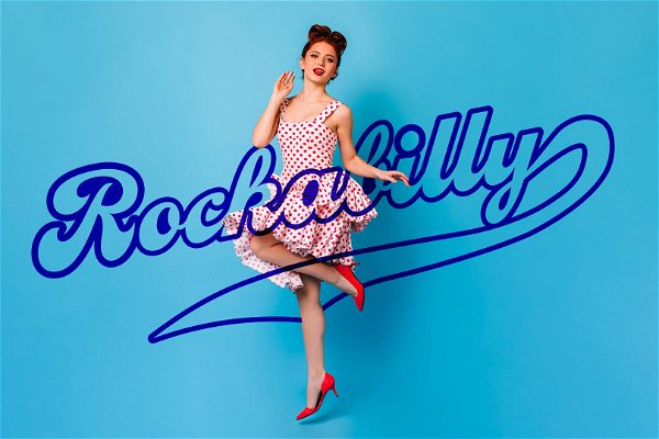 donna con outfit in stile rockabilly