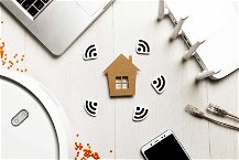 icona della connessione wifi con casa e dispositivi