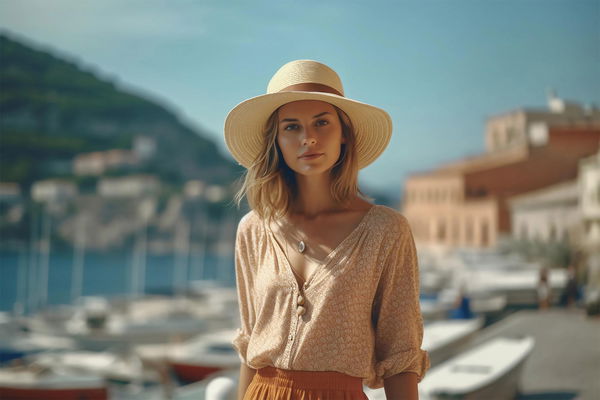 ragazza con cappello di paglia