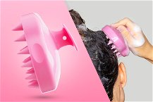 massaggiatore cuoio capelluto rosa in uso 