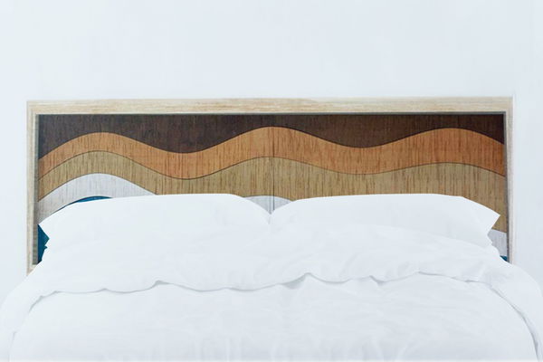 Letto con testiera in legno shabby