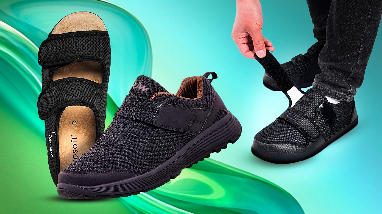 migliori scarpe per diabetici grafica verde acqua 