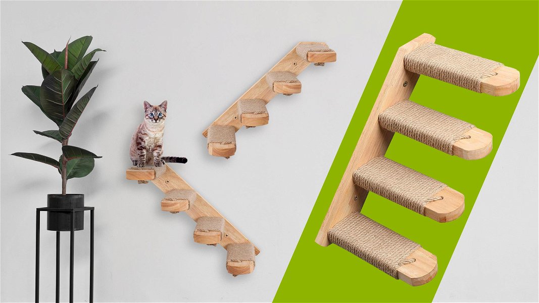 Tiragraffi da parete di design per gatto e foto prodotto in primo piano