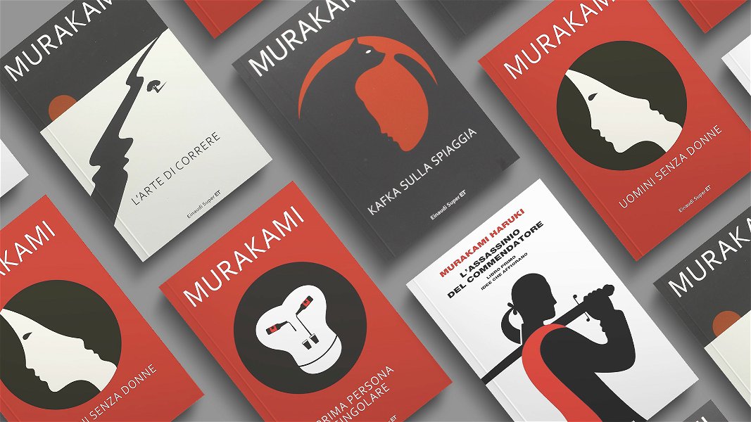 Copertine dall'alto dei libri di Murakami