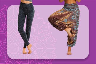 Due modelle con indossa pantaloni yoga