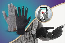 Due tipi di guanti per smartphone per uomo e donna 