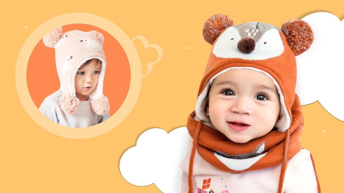 bambini che indossano cappelli con copriorecchie sfondo caldo