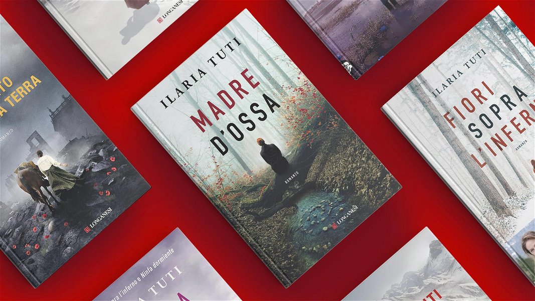 Ilaria Tuti libri thriller su sfondo rosso scuro sfumato