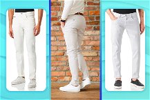 Jeans bianchi uomo in primo piano