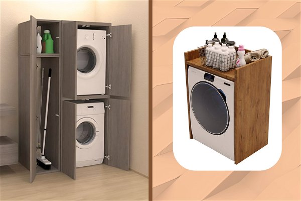 mobili per lavanderia copri lavatrice con grafica