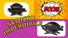 Barbecue a gas weber su sfondo colorato e in offerta