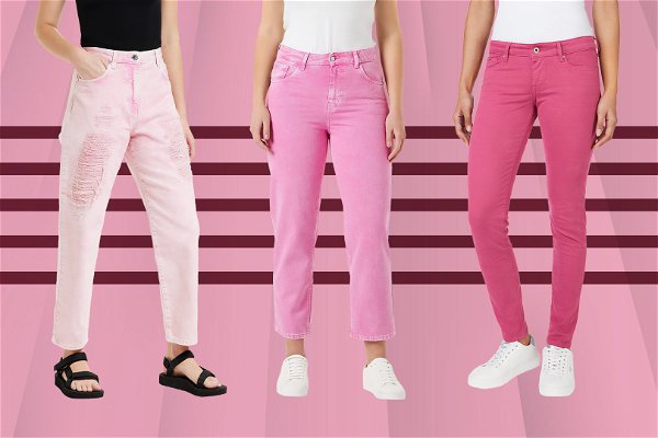 jeans rosa donna migliori con grafica di sfondo rosa
