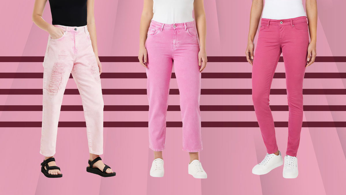 jeans rosa donna migliori con grafica di sfondo rosa