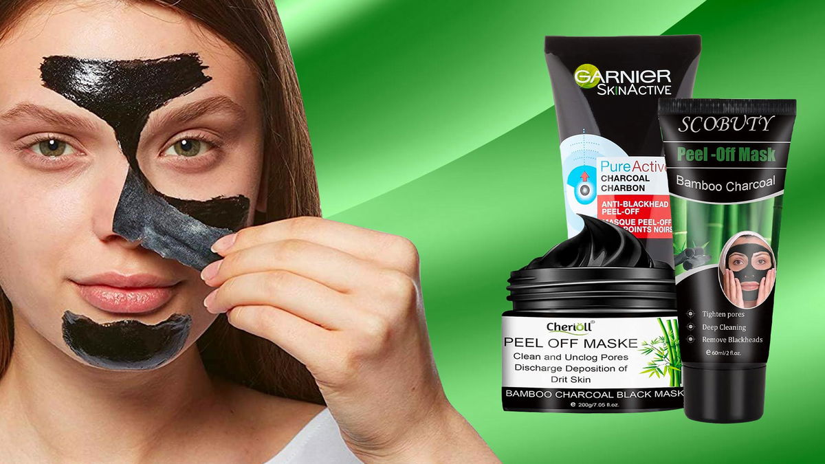 donna che usa maschera nera peel off e migliori maschere viso contro i punti neri