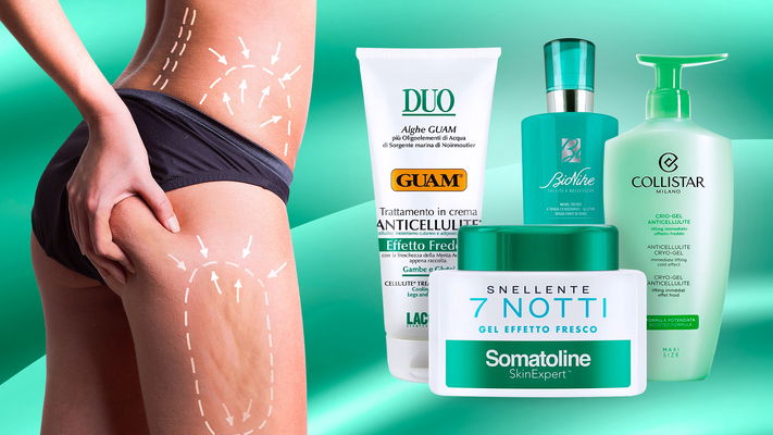 donna che si tocca la cellulite sulla coscia e migliori creme cellulite