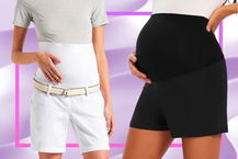 Due modelle con indosso pantaloncini premaman