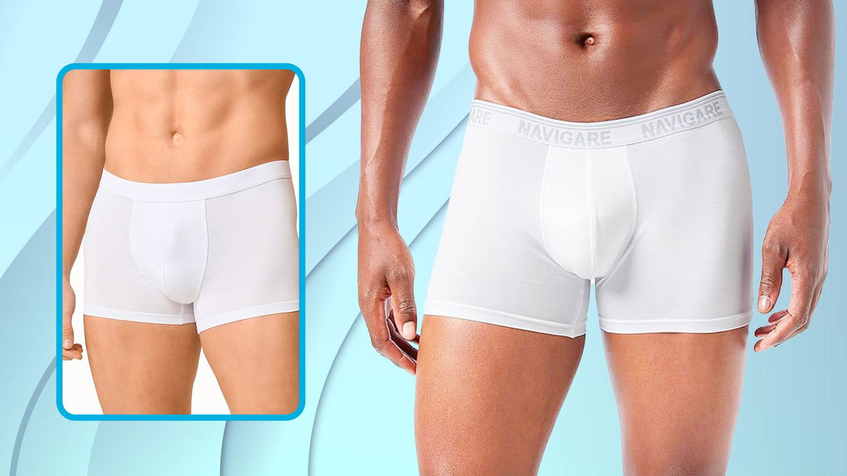 Uomo con indosso boxer bianco