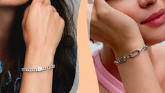 due foto di ragazze che indossano il bracciale a catena