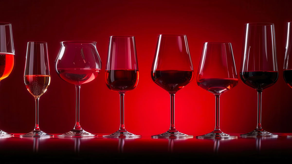 diverse tipologie di bicchieri da vino rosso