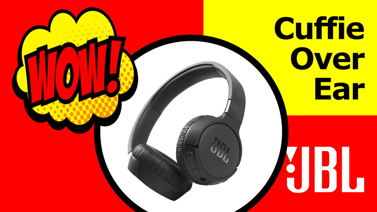 cuffie over ear jbl offerta wow sfondo rosso e giallo