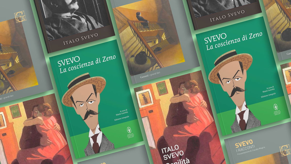 copertine dei migliori libri di Italo Svevo viste dall'alto 