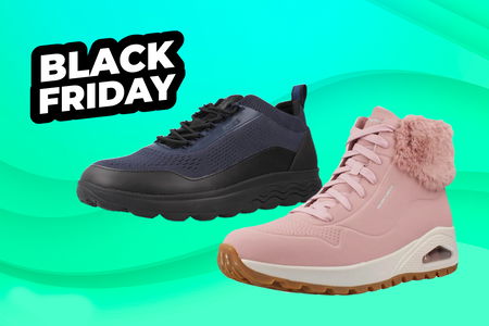 label black friday con piede dolorante e scarpe comode da uomo e da donna 