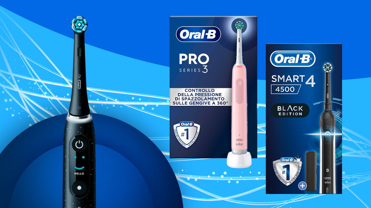 spazzolini elettrici oral-b sfondo blu 