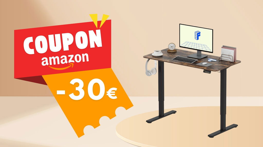 scrivania elettrica regolabile in altezza con coupon amazon sconto