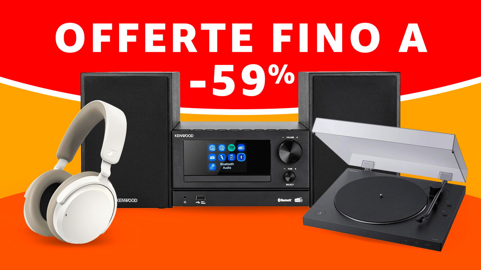 casse cuffie e giradischi a super sconto