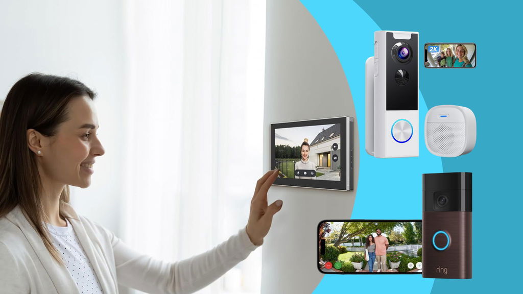 donna che usa videocitofono wifi