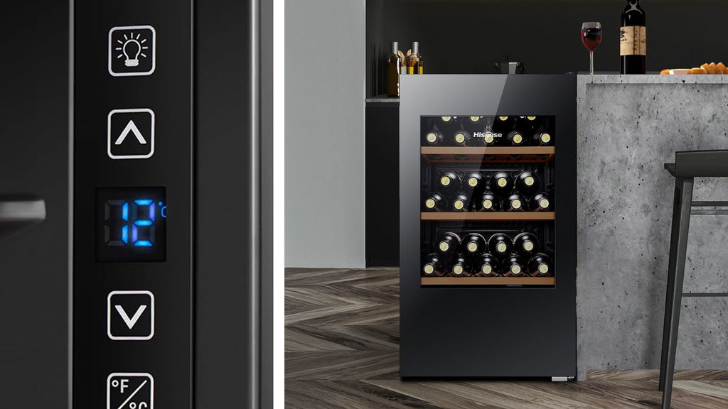 Cantinetta vino hisense con dettaglio temperatura