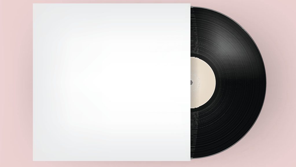 Disegno di un vinile su sfondo rosa