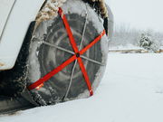 Ruota nella neve con calza