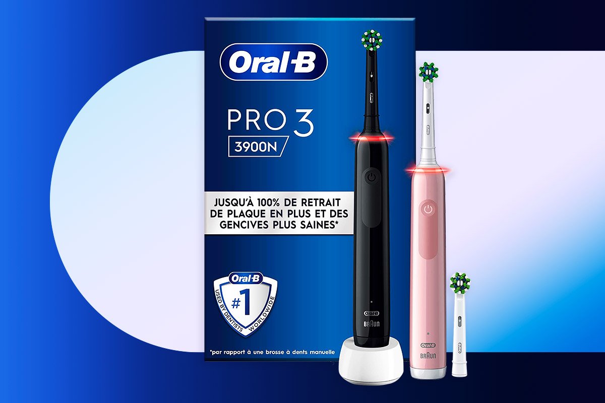 Oral-b spazzolino elettrico pro 3 grafica duo nero e rosa