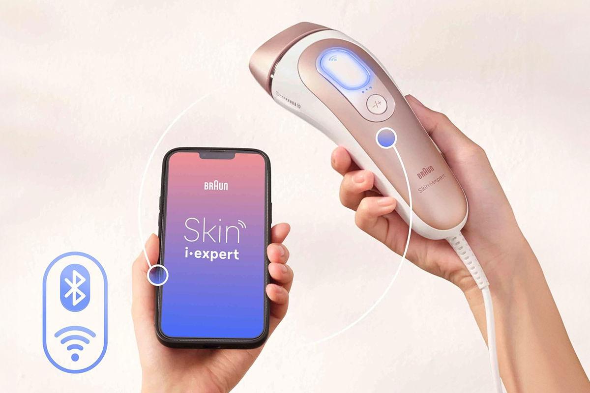 connessione luce pulsata skin i-expert con applicazione 