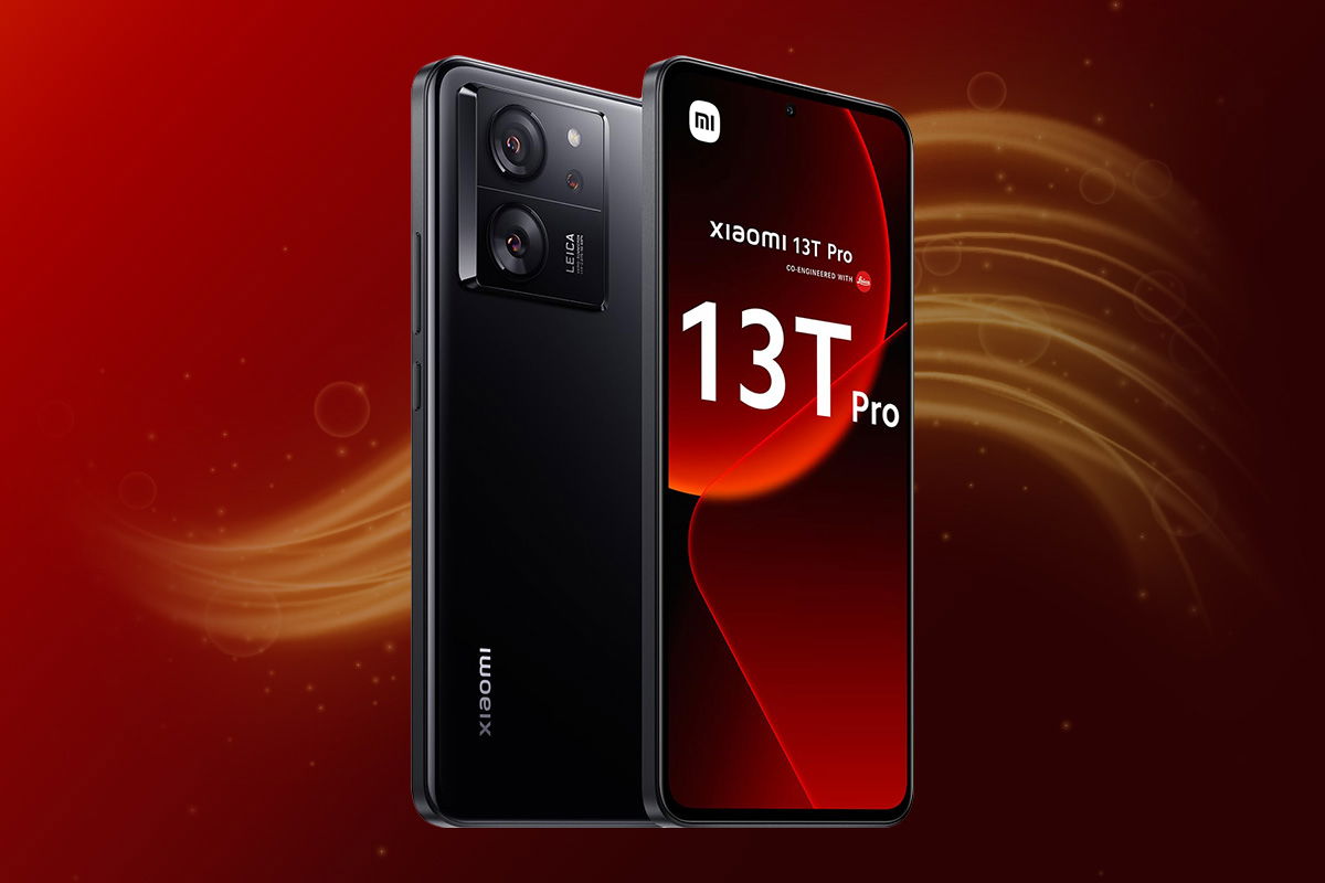 smartphone fascia media xiaomi 13T Pro sfondo rosso